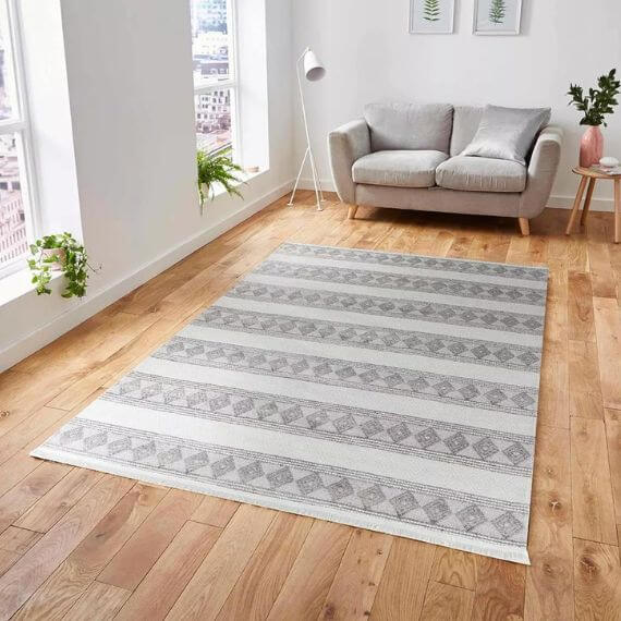 Tapis de salon motif ethnique lavable en machine Ama